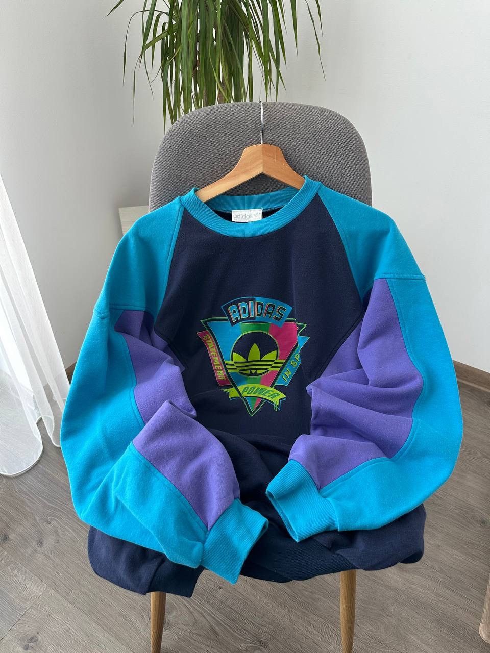 Adidas × Vintage Vintage Adidas Sportswear 90’s Center Logo Sweatshirt Size US L / EU 52-54 / 3 - 12 Thumbnail