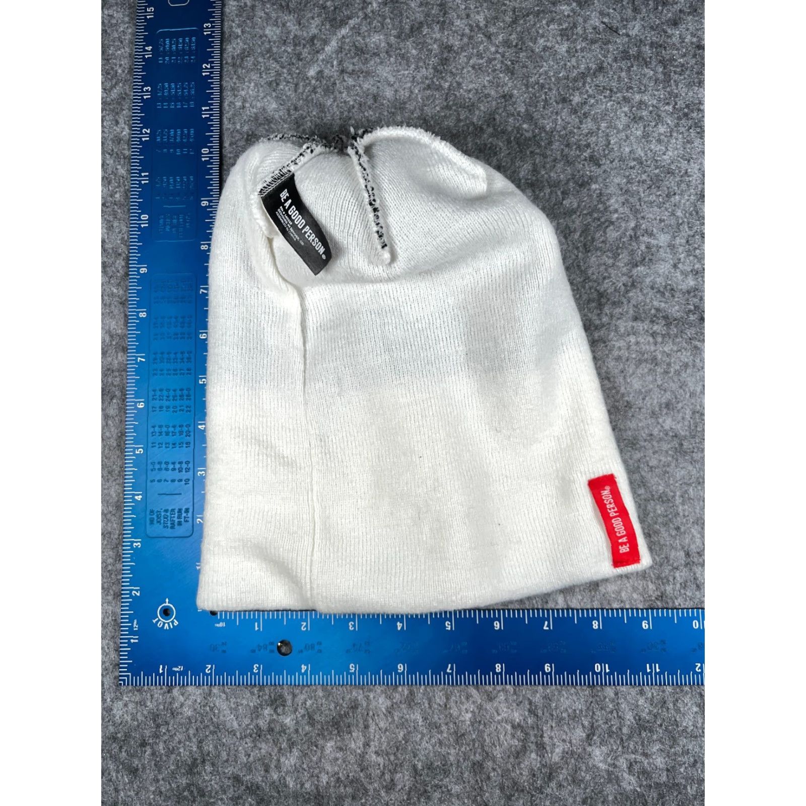 Vintage Be A Good Person Beanie Adult One Size White Knit Acrylic Ski Cap Unisex Size ONE SIZE - 7 Thumbnail