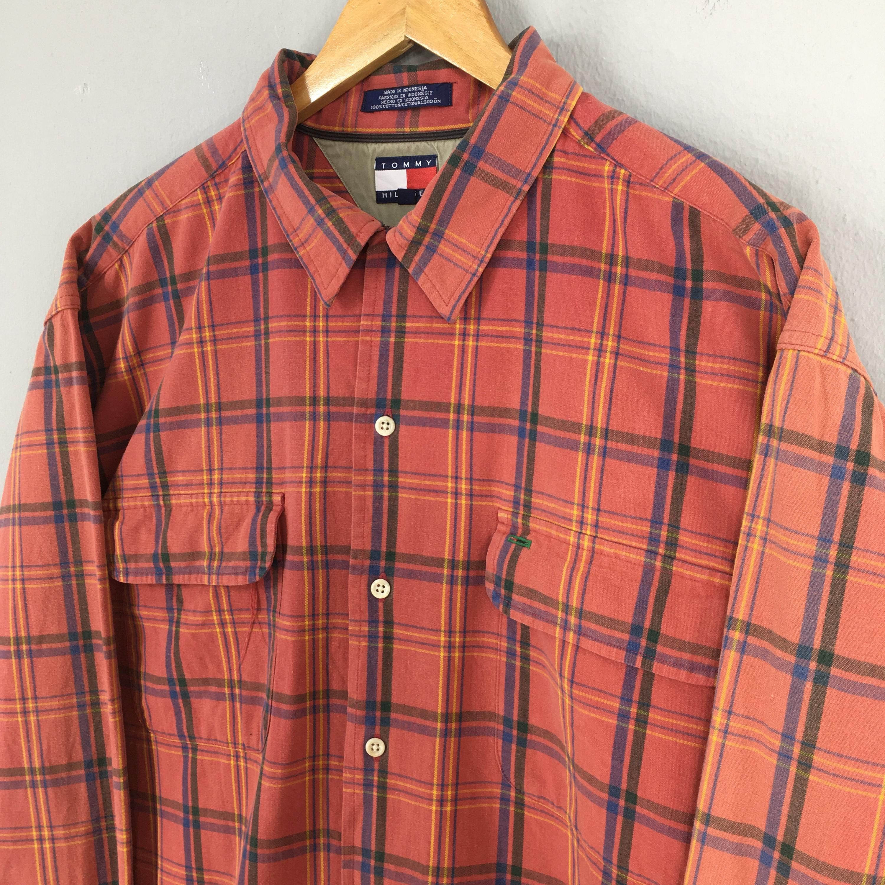 Tommy Hilfiger × Vintage Vintage 90's Tommy Hilfiger Plaid Oxfords XLarge Size US XL / EU 56 / 4 - 3 Thumbnail