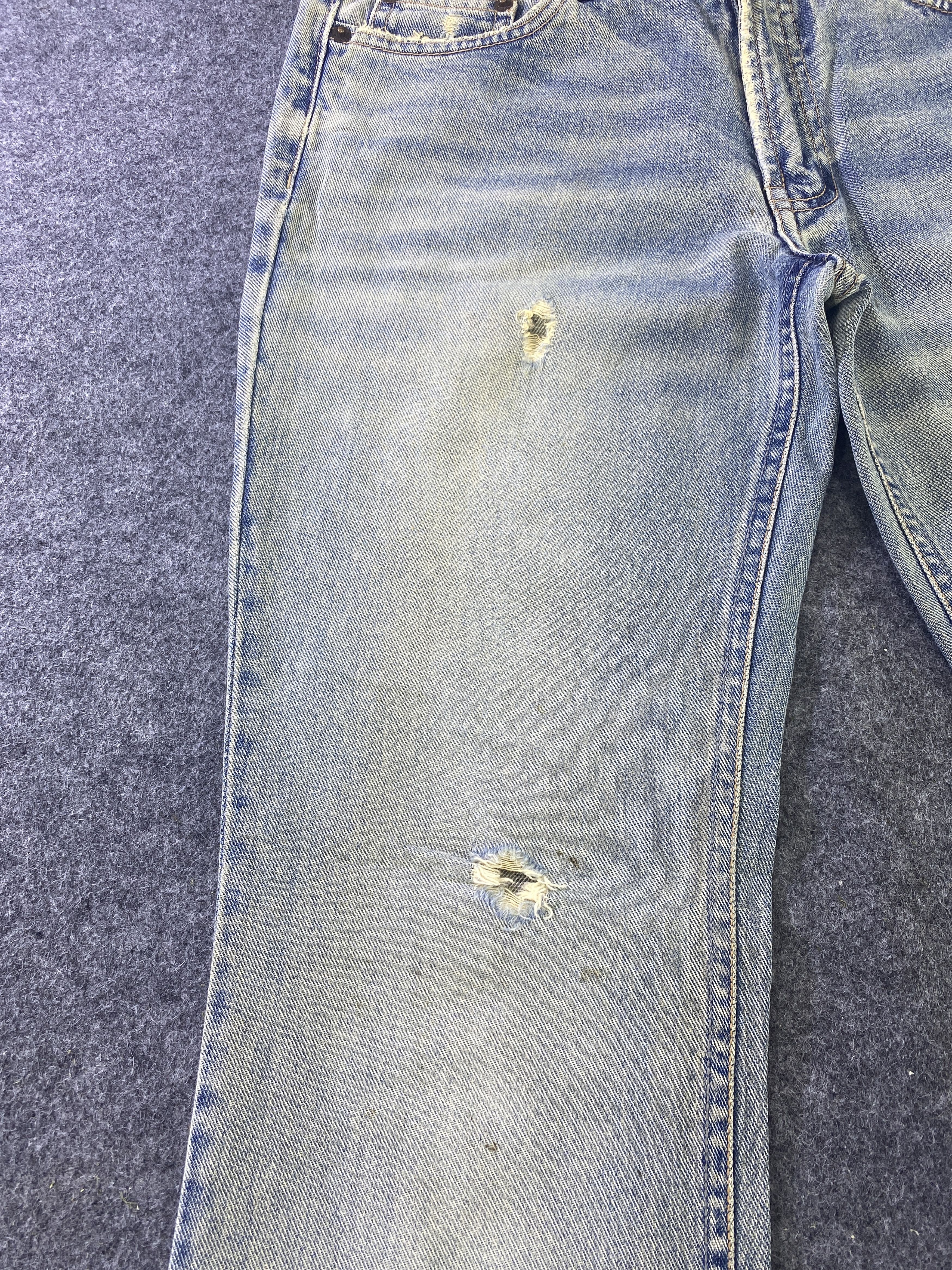 Japanese Brand G Jon Distressed Blue Wash Flare Denim - J945 Size 30" / US 8 / IT 44 - 17 Thumbnail