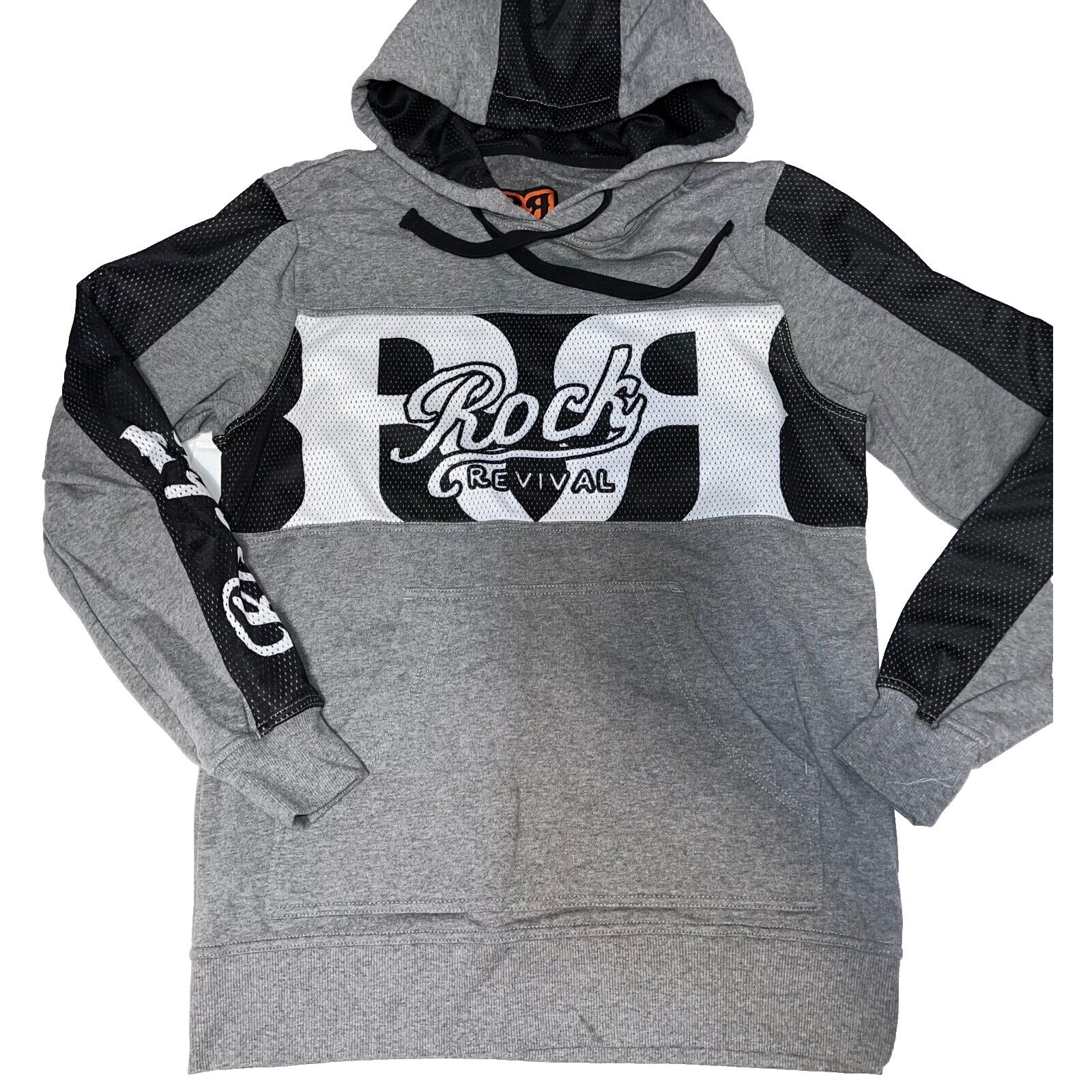 Rock Revival Rock Revival Spellout Hoodie Sweater Grey Men's Size Small Size US S / EU 44-46 / 1 - 1 Thumbnail