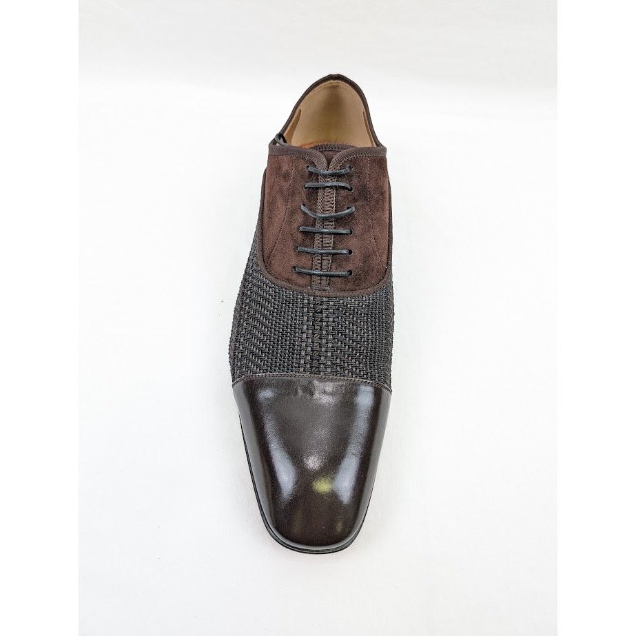 Christian Louboutin o1rshd1 Patent Calf Tresse Provence Lace Up Shoes Dark Brown Size US 11.5 / EU 44-45 - 5 Thumbnail