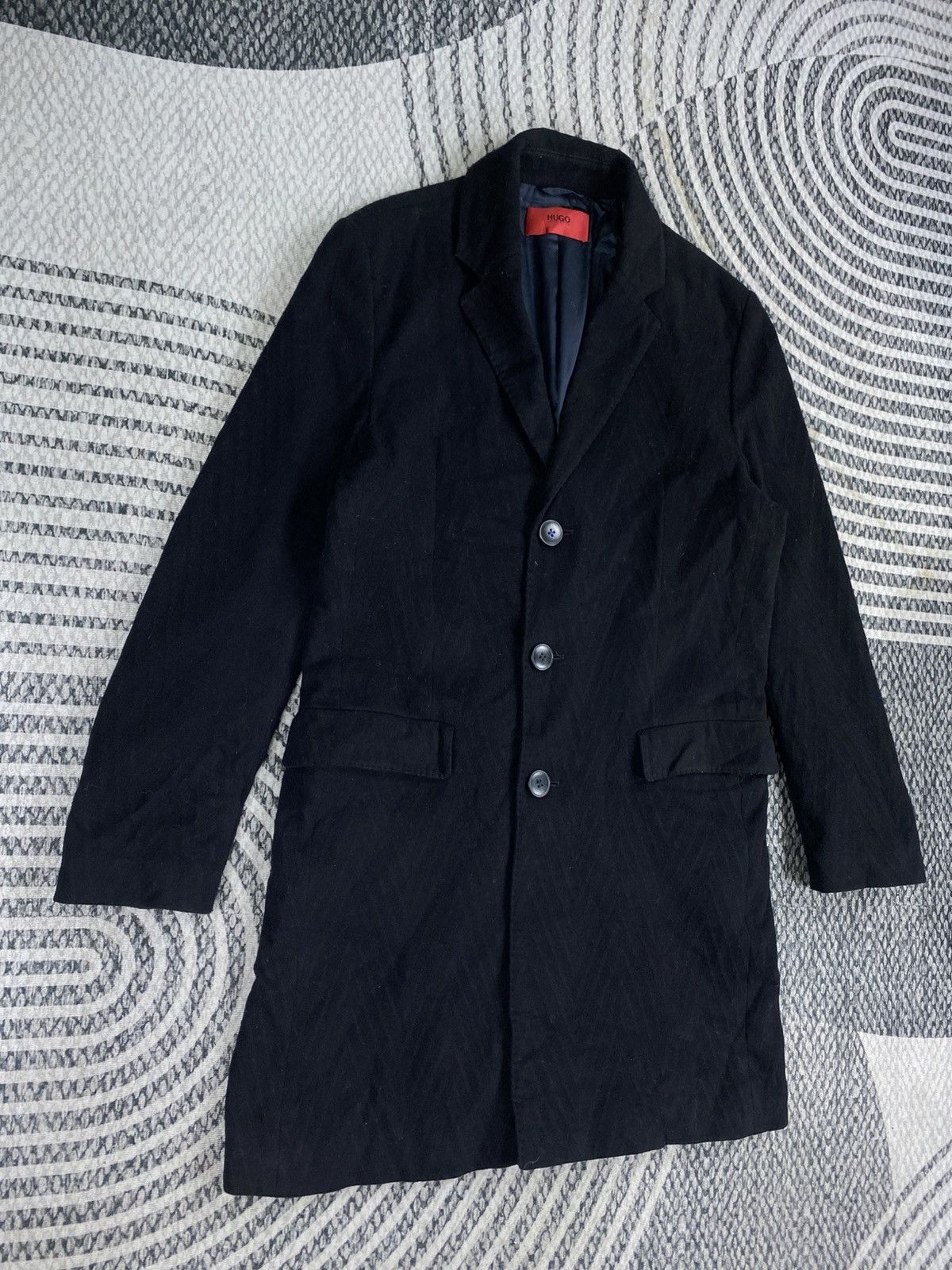 Hugo 🔥Hugo Boss Black Wool Cashmere Long Coat Jacket Size US M / EU 48-50 / 2 - 3 Thumbnail