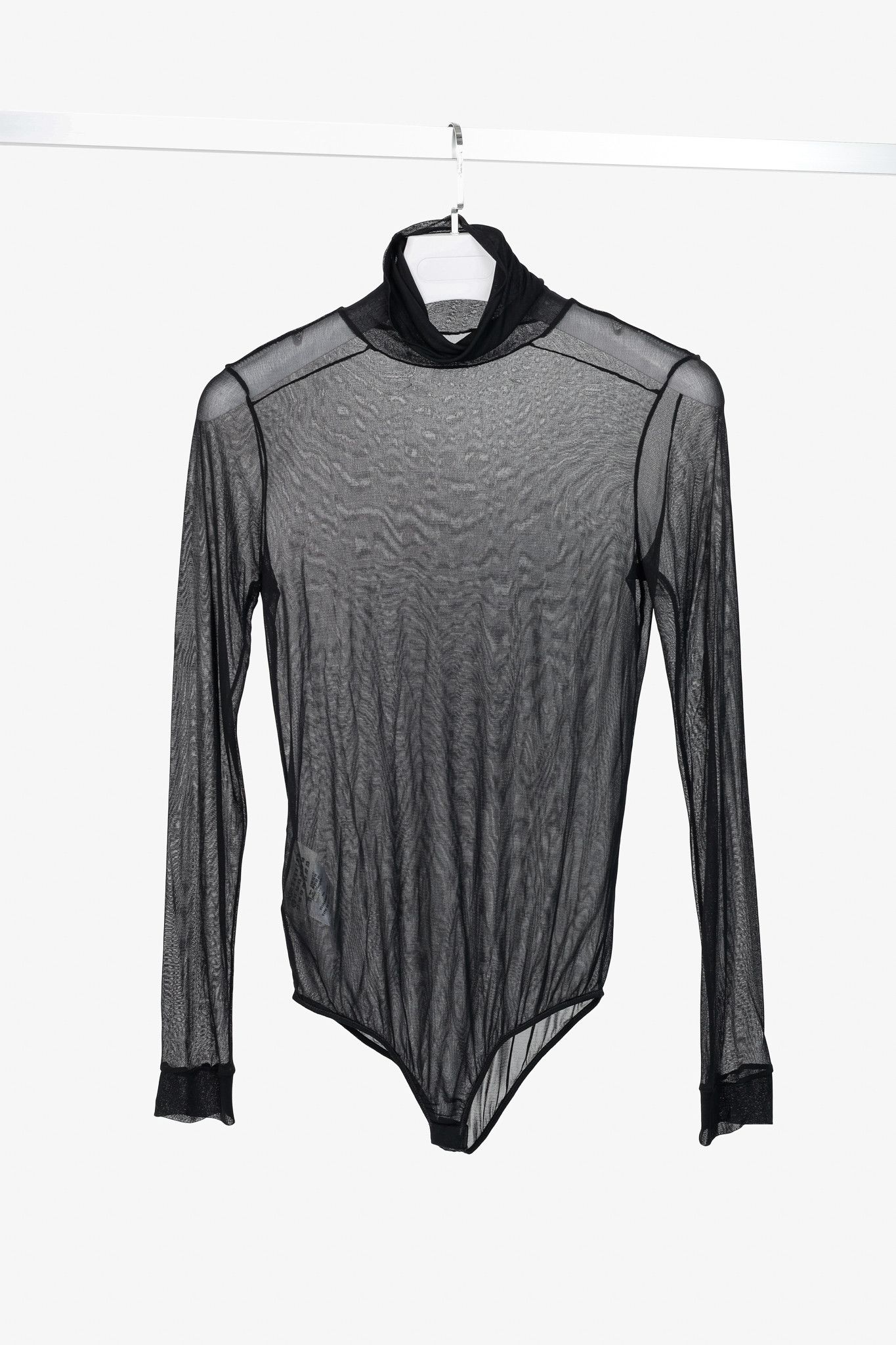 Maison Margiela Maison Margiela Black Sheer Mesh Mock-Neck Bodysuit Size XS / US 0-2 / IT 36-38 - 1 Thumbnail
