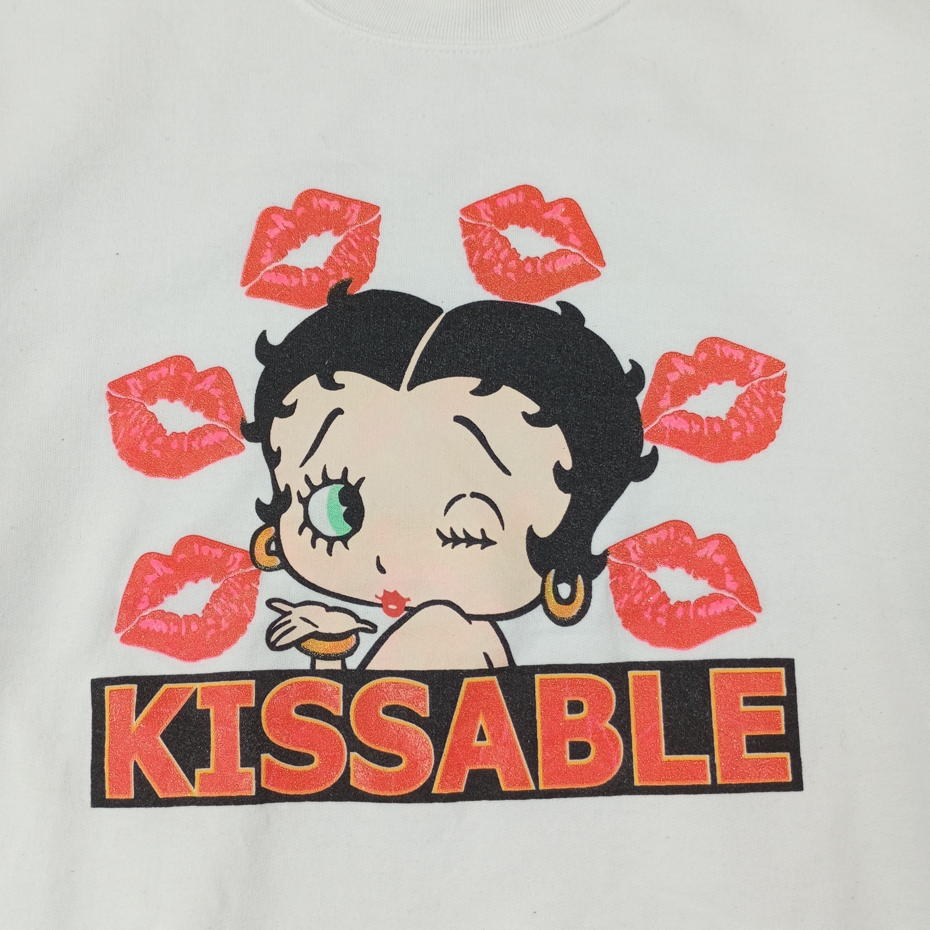 Vintage Betty Boop Kissable Cartoon Vintage Sweatshirt c238n2 Size US M / EU 48-50 / 2 - 2 Thumbnail