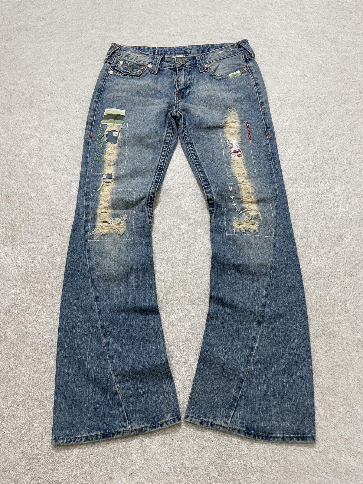 Diesel 2000s True Religion Flare Denim Patchwork Y2K Ifsix Hysteric Size 30" / US 8 / IT 44 - 1 Thumbnail