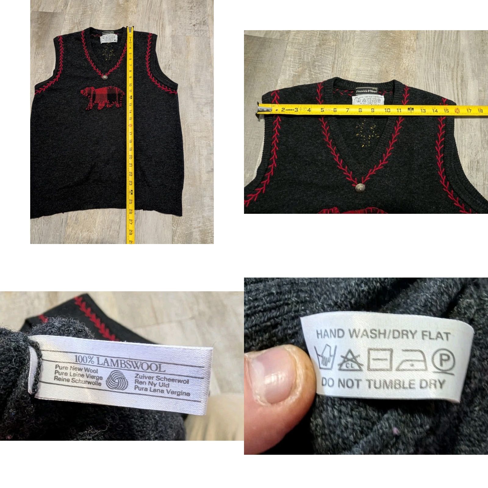 Vintage VINTAGE Preswick & Moore Sweater Vest 100% Lambs Wool Black Sleeveless Crew Neck Unisex Adults M England 90s Christmas Holiday Vintage Theme Size M / US 6-8 / IT 42-44 - 8 Thumbnail