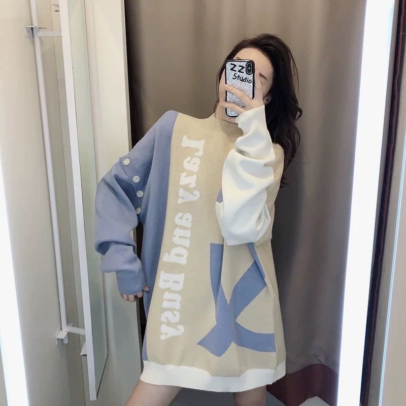 Other “Lazy and Busy” Oversized Statement Sweater – Size Large Size L / US 10 / IT 46 - 1 Thumbnail