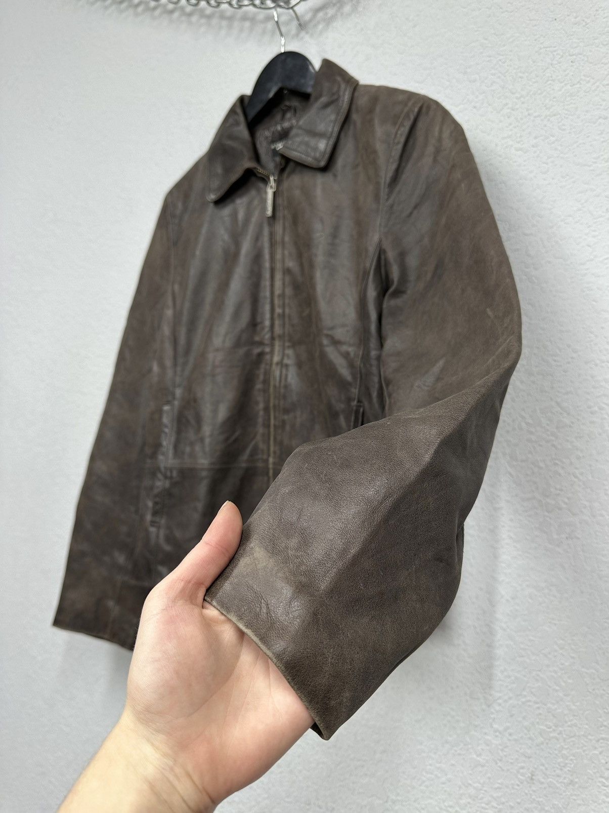Junya Watanabe Vintage Leather Metal Zip Cropped Japan Jacket Moto Biker Size S / US 4 / IT 40 - 8 Thumbnail