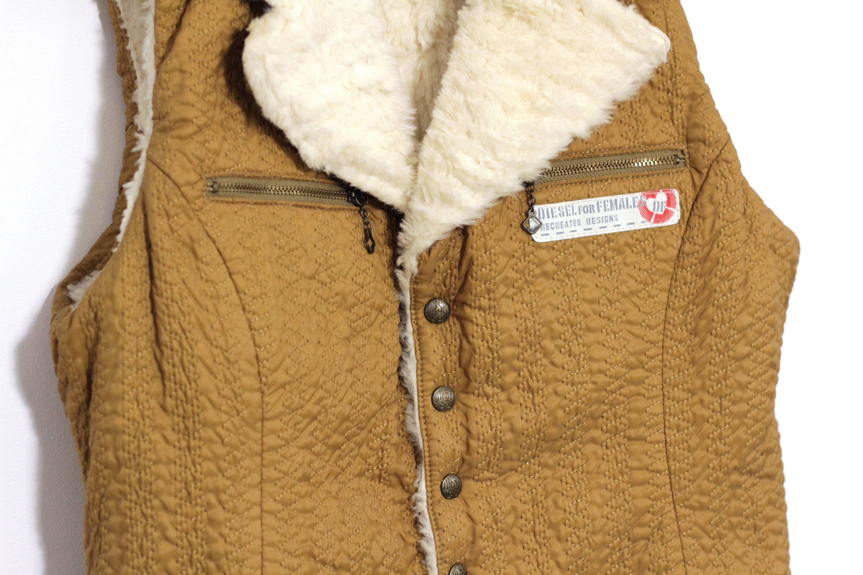 Diesel VIntage Diesel Industry Y2K quilted faux fur short vest Size M / US 6-8 / IT 42-44 - 8 Thumbnail