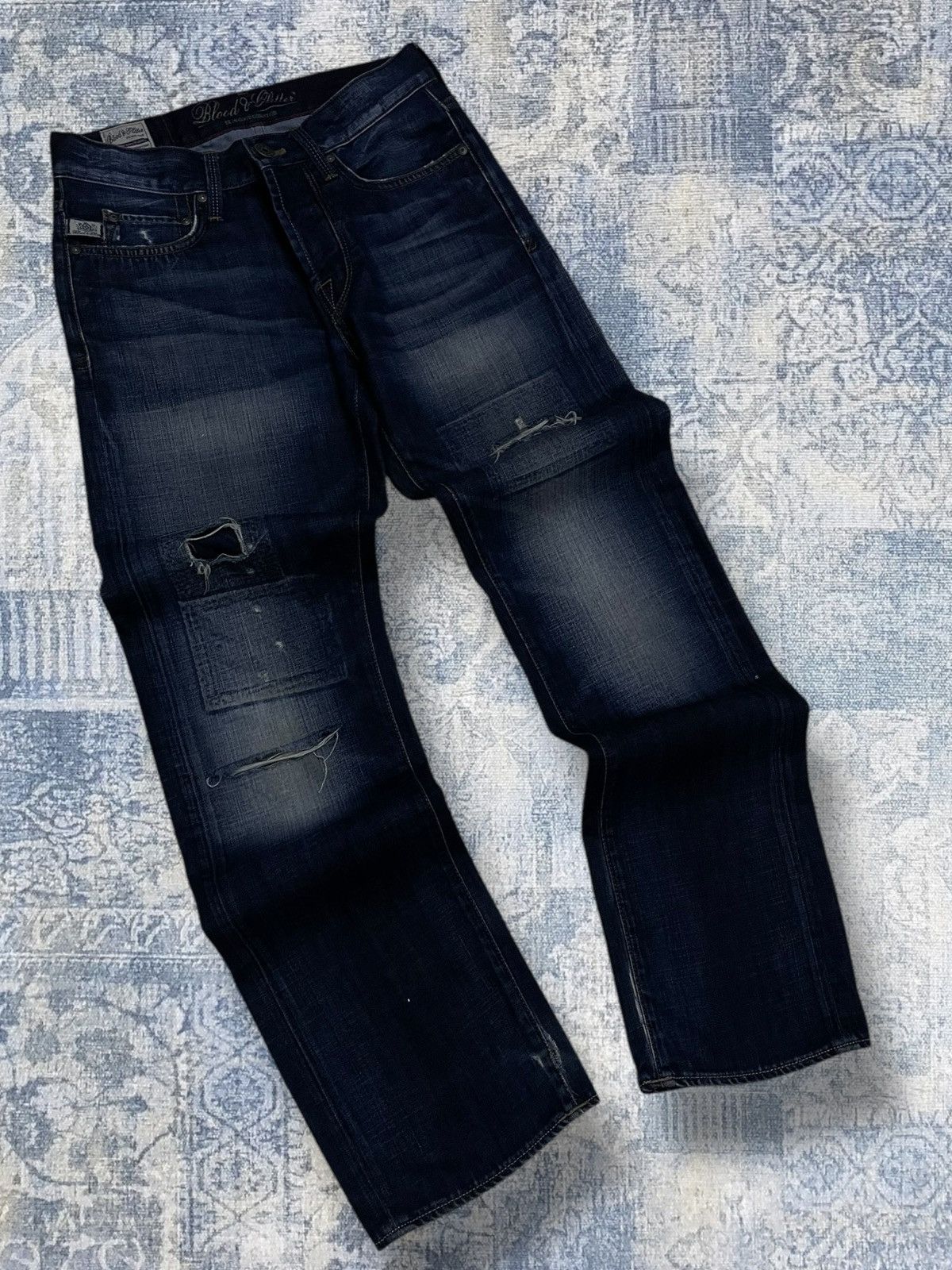 Japanese Brand Vintage Designer Og Blood & Glitter Distressed Clean Denim Size US 29 - 2 Thumbnail