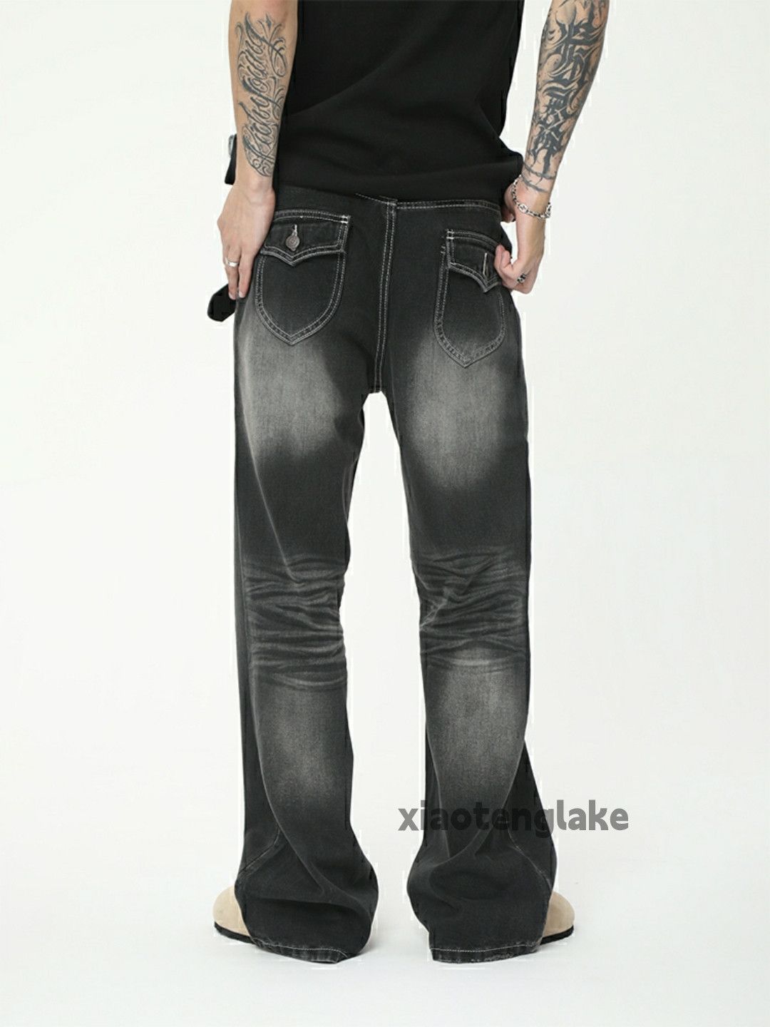 Jean × Vintage washed faded cleanfit yuppie bootcut grunge jeans Size US 28 / EU 44 - 5 Thumbnail