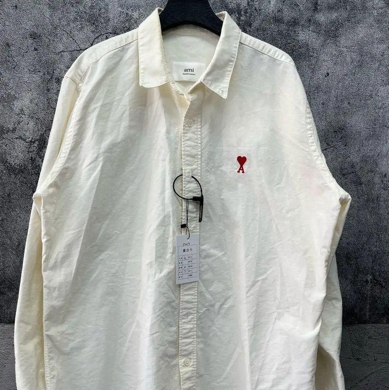 AMI AMI White Cotton Embroidered Shirt 0089 Size US M / EU 48-50 / 2 - 1 Thumbnail