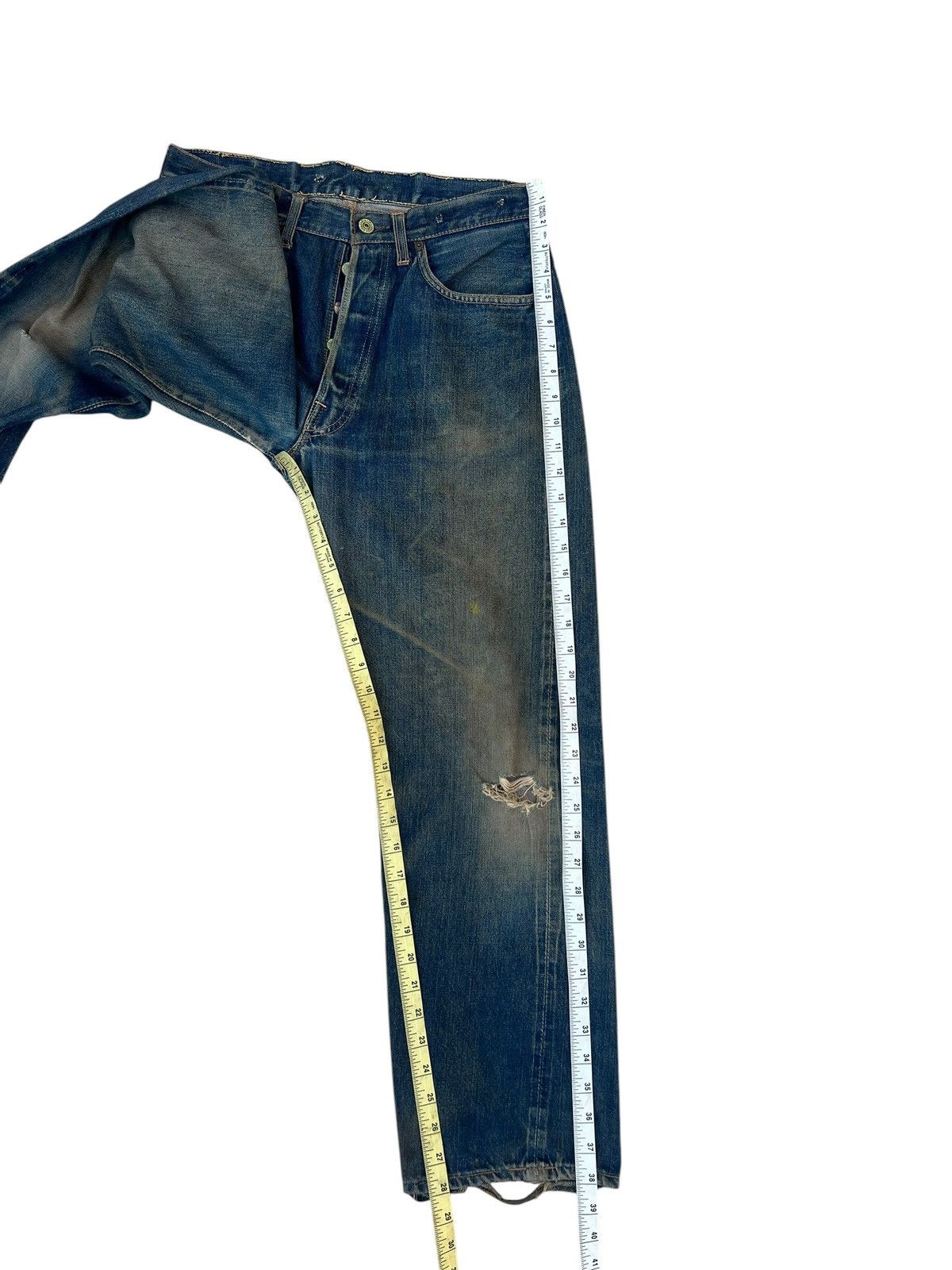 Levi's 60s 70s Levi’s 501 Big E Rust Dirty Mud Denim Selvedge Jeans Size US 32 / EU 48 - 6 Thumbnail