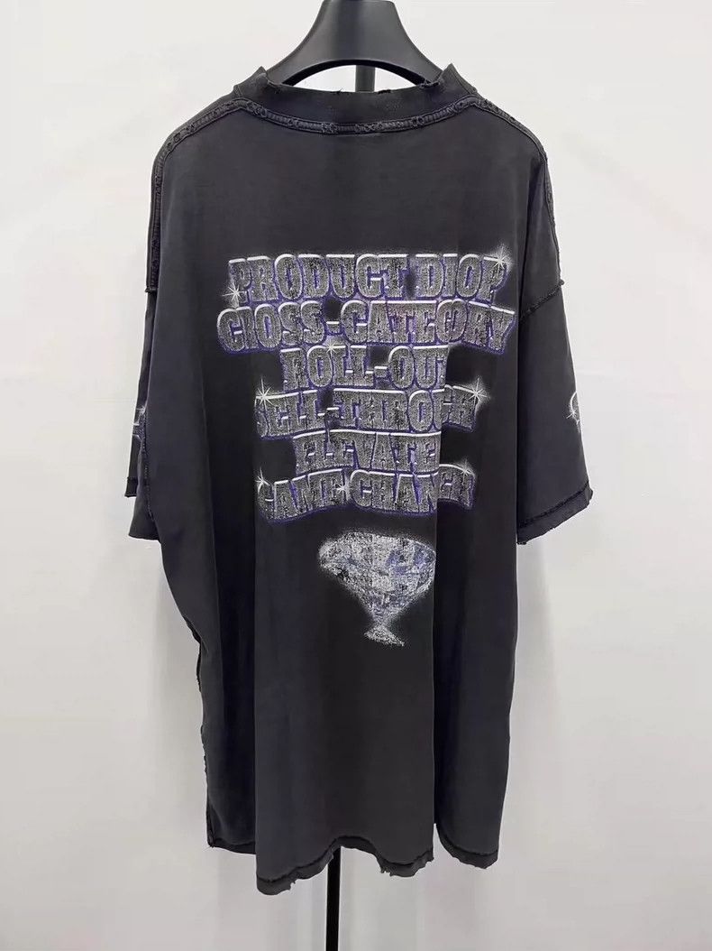 Balenciaga Balenciaga Washing damage to make old short sleeves Size US XL / EU 56 / 4 - 3 Thumbnail