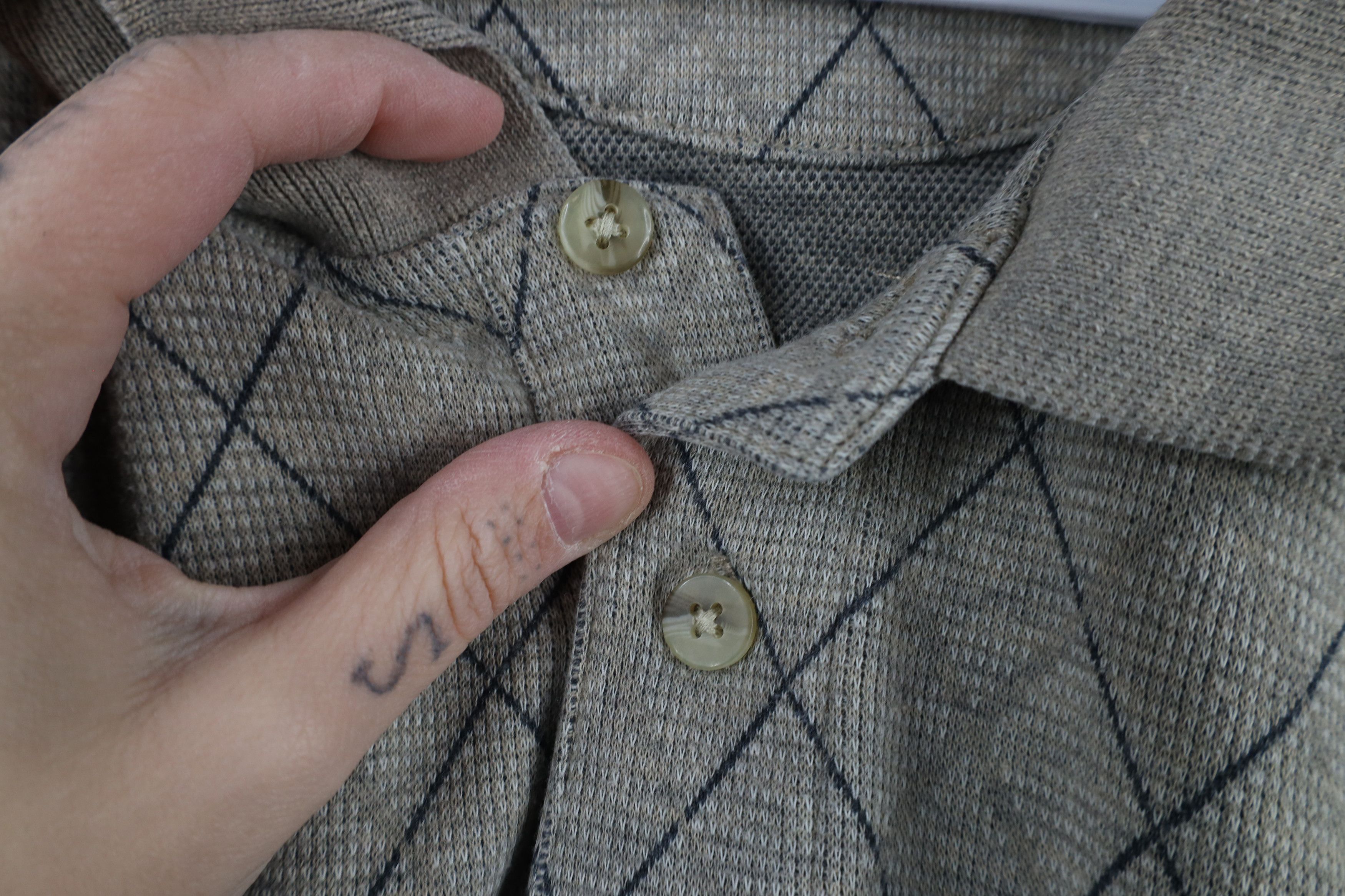 Vintage Vintage 90s Streetwear Argyle Diamond Long Sleeve Rugby Polo Size US XL / EU 56 / 4 - 6 Thumbnail
