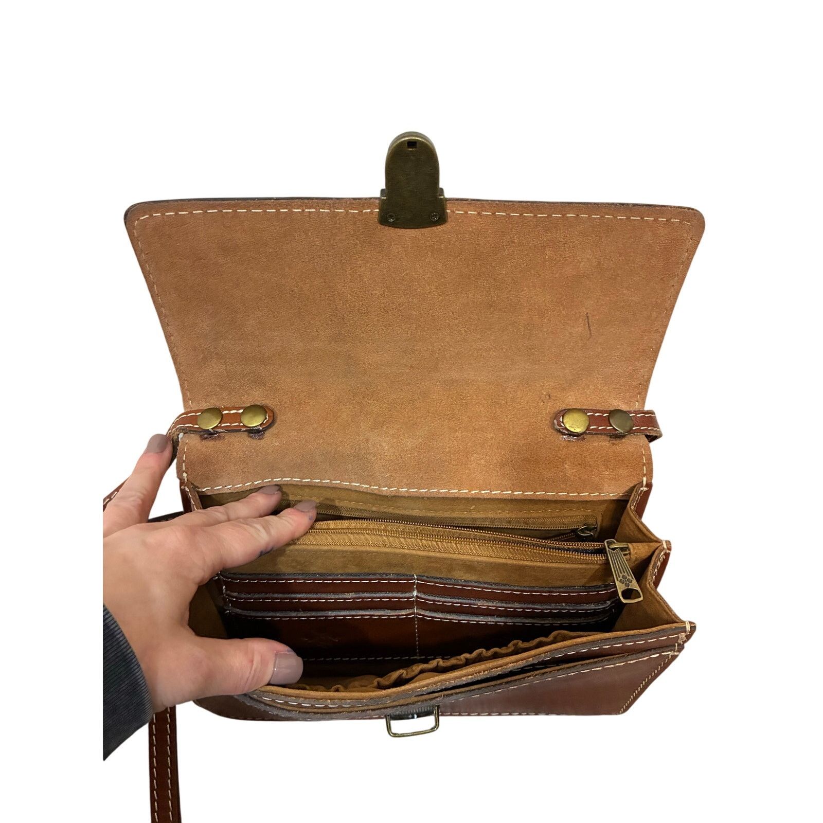 Patricia Nash Patricia Nash Lanza Crossbody Organizer Leather Brown EUC Size ONE SIZE - 3 Thumbnail