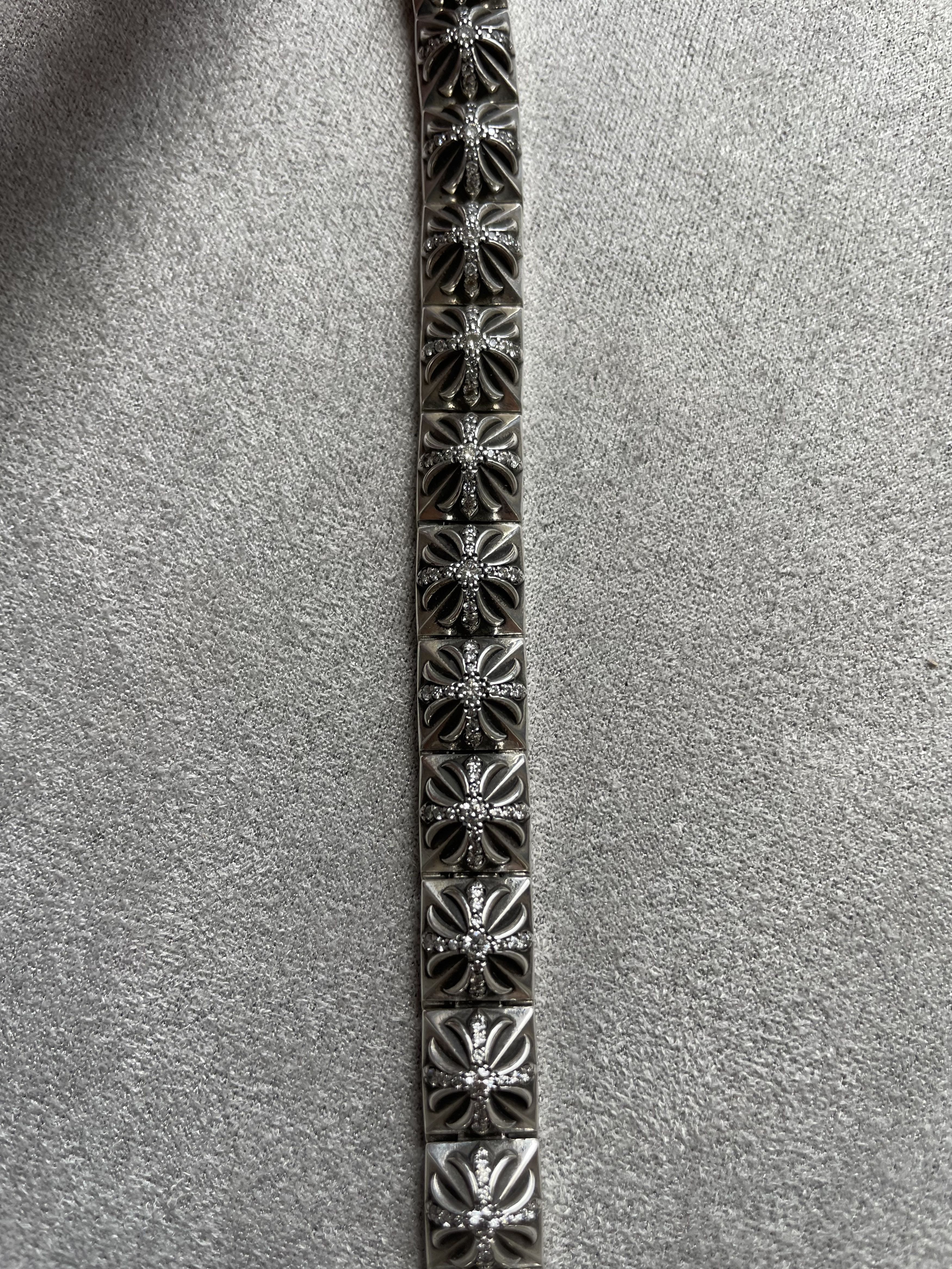 Chrome Hearts Chrome Hearts Silver Diamonds Pyramid Hinged Plus Bracelet Size ONE SIZE - 9 Thumbnail