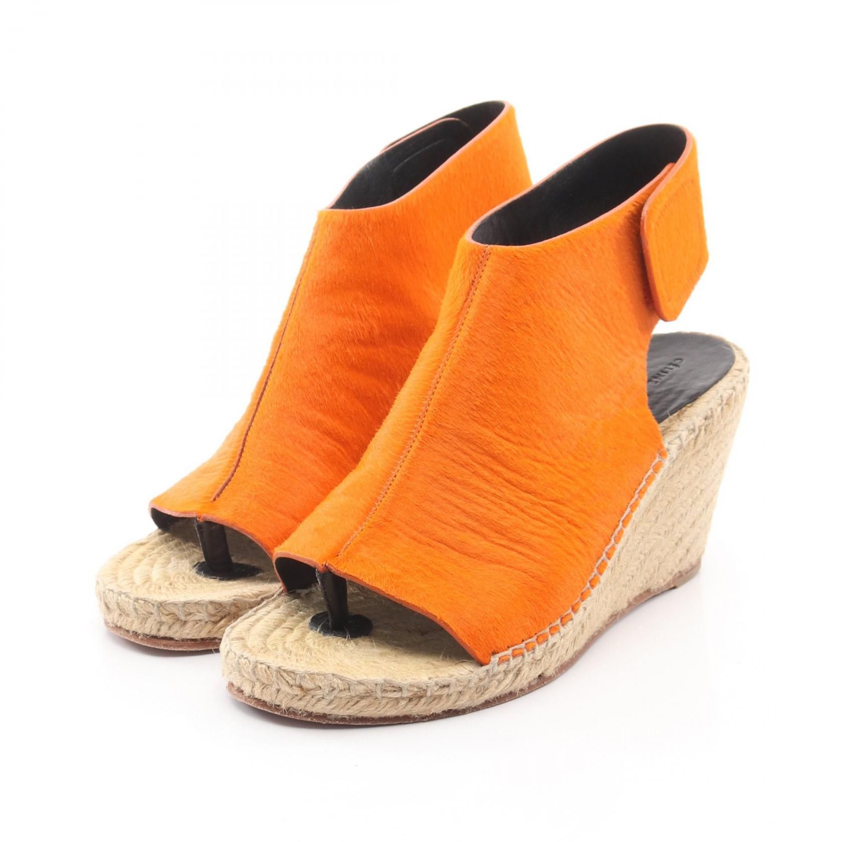 Celine Celine CELINE Leather Wedge Sandals Leather Shoes DUTY FREE for USA Size ONE SIZE - 1 Thumbnail