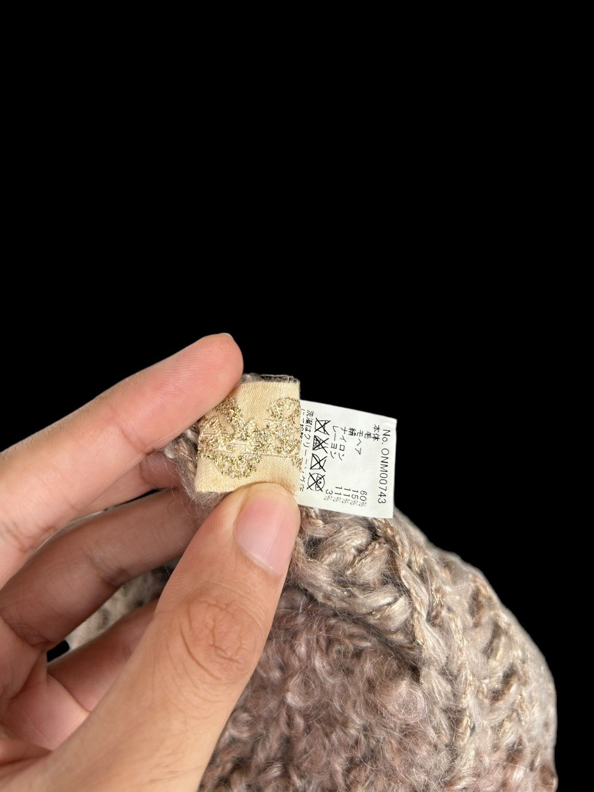Japanese Brand × Kapital × Vintage Made in Japan CA4LA Crochet knitt Mohair Beanie Hats Rare🎌☠️☠️ Size ONE SIZE - 4 Thumbnail