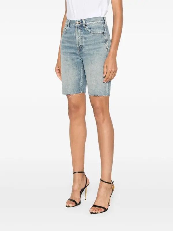 Saint Laurent Paris o1y0126 Denim Short in Blue Size 25" / US 0 / IT 36 - 2 Thumbnail