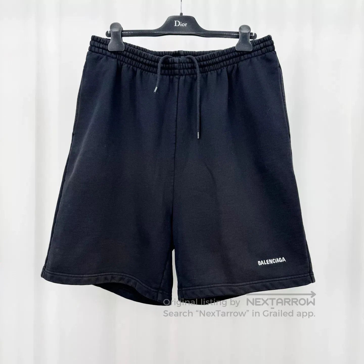 Balenciaga Balenciaga Black Embroidered Letter Shorts. Size US 26 / EU 42 - 1 Thumbnail