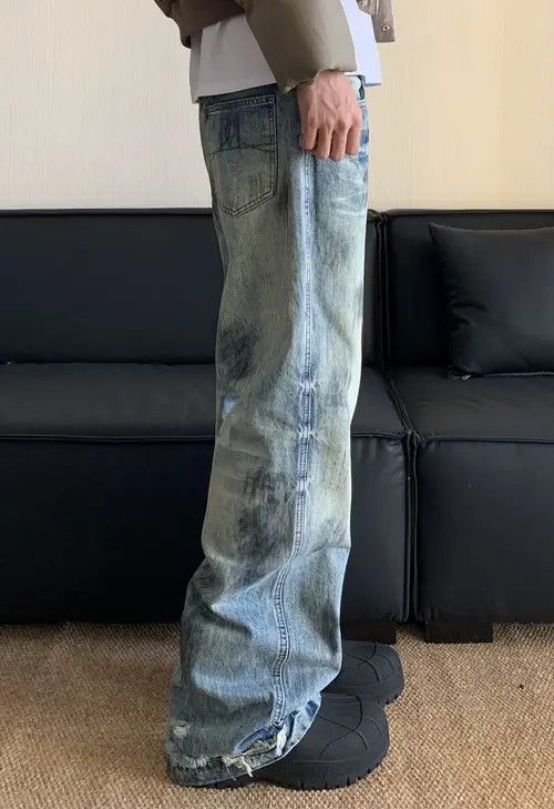 Japanese Brand High street retro vintage washed dirty jeans pants Size US 32 / EU 48 - 4 Thumbnail