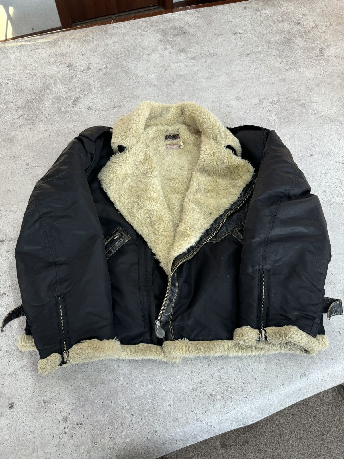 Diesel Vintage Asymmetric Diesel Leather Inserts Jacket Size US XL / EU 56 / 4 - 12 Thumbnail