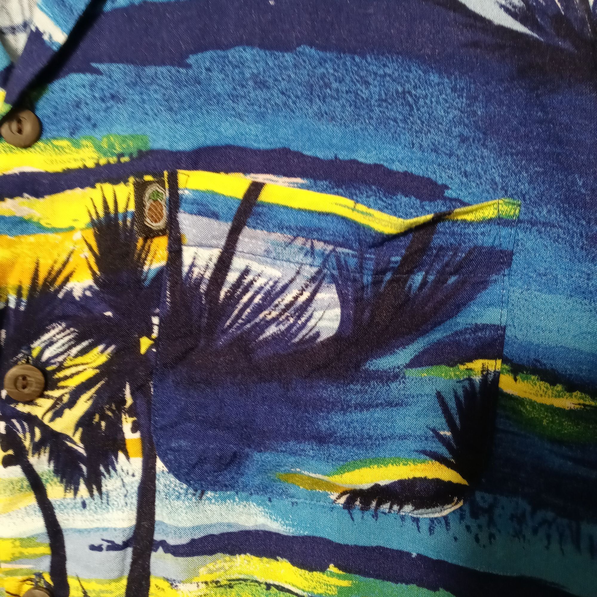 Pineapple Connection Pineapple Connection Large Hawaiian Shirt Blue Palm Tree Isl Size US L / EU 52-54 / 3 - 11 Thumbnail