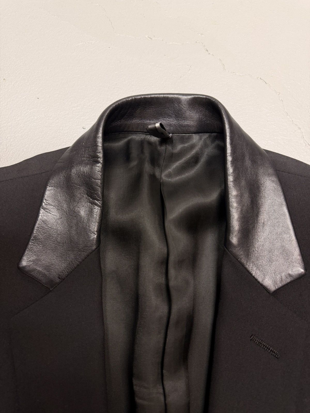 Dior FW02 Reflection (Hedi Slimane) Leather Trim Blazer Size 50R - 3 Thumbnail