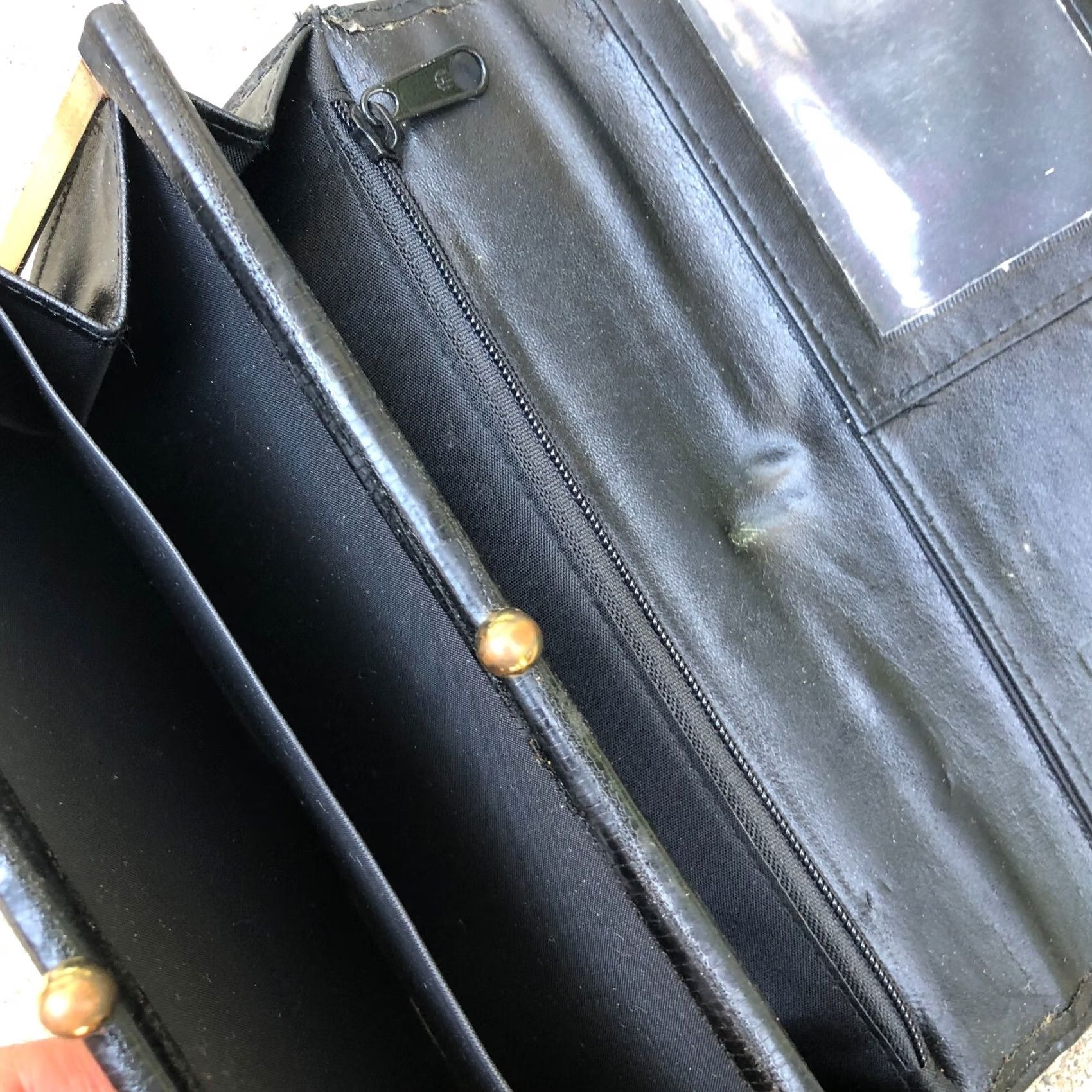 Perry Ellis VTG Perry Ellis Wallet Tri Fold Leather Black Card 7.5" W x 4" H Women One Size Wallet Black Perry Ellis Size ONE SIZE - 7 Thumbnail