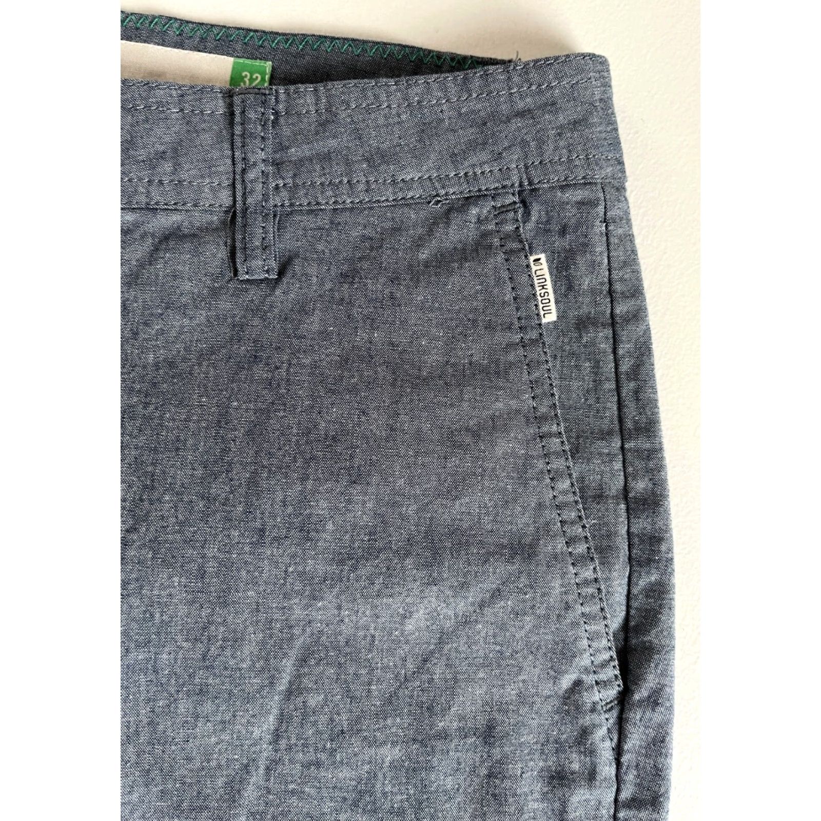 Vintage Linksoul Men’s Chambray Pants Lightweight 32 Blue Regular Inseam 28 Flat Front Casual Size US 32 / EU 48 - 7 Thumbnail
