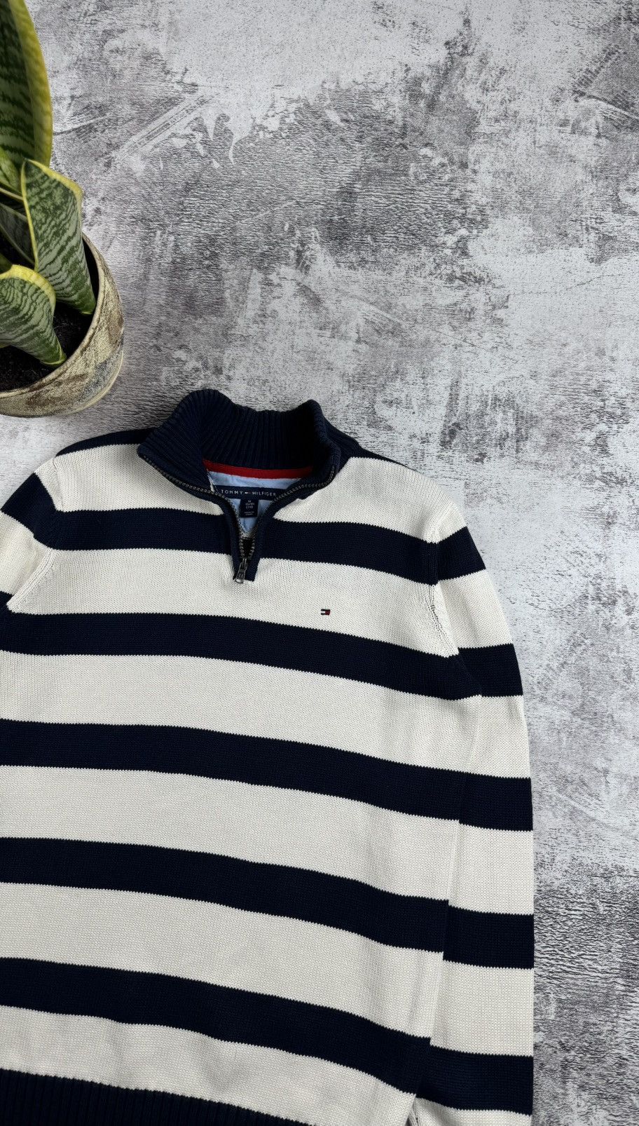 Tommy Hilfiger Tommy Hilfiger USA Striped 1/3 1/4 Varsity Sweater Pullover Size US M / EU 48-50 / 2 - 5 Thumbnail
