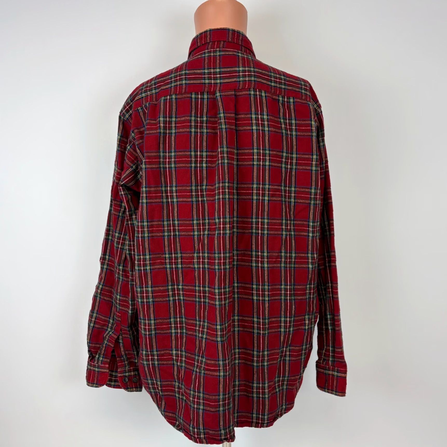 VINTAGE LL Bean Plaid Flannel Shirt Men's Size Large Long Sleeve