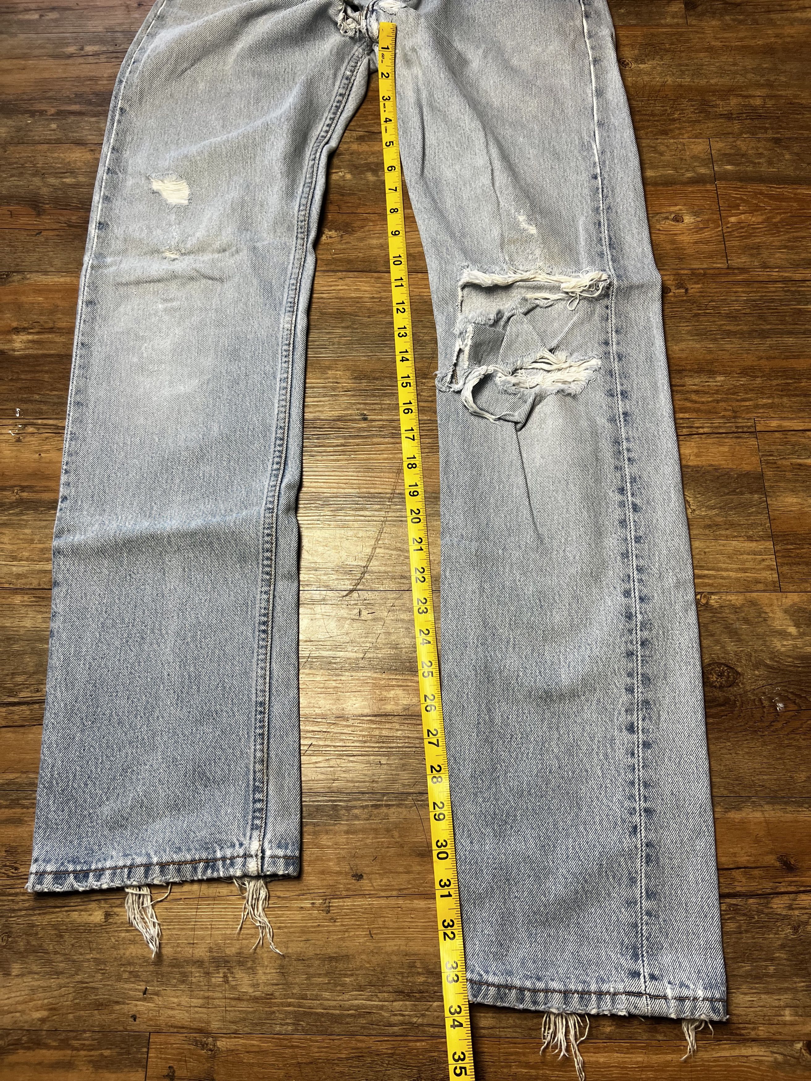 Levi's Vintage Clothing Vintage 501 Levi's Straight Leg Blue Button Fly Denim Jeans Size US 30 / EU 46 - 6 Thumbnail