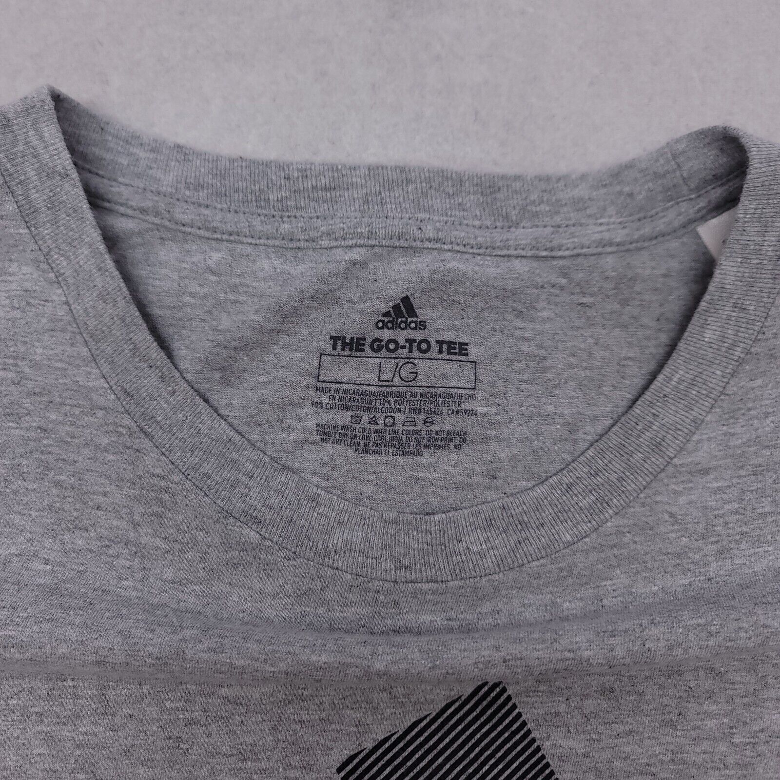 Adidas Adidas Casual Graphic T-Shirt Adult Mens Size Large L Gray Size US L / EU 52-54 / 3 - 2 Thumbnail