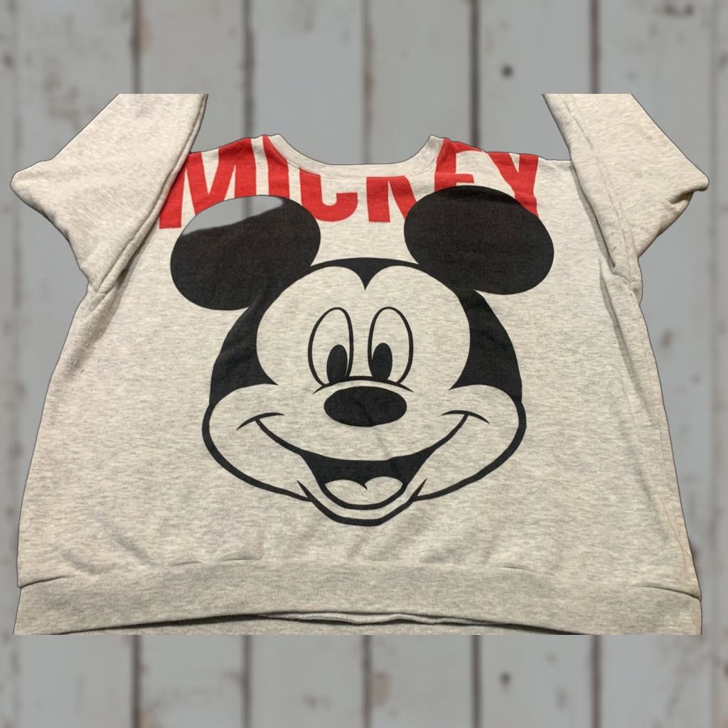 Disney Disney Mickey Mouse Graphic Print Sweatshirt 2XL Gray Long Sleeve - Red Writing Mens Size US XXL / EU 58 / 5 - 1 Thumbnail