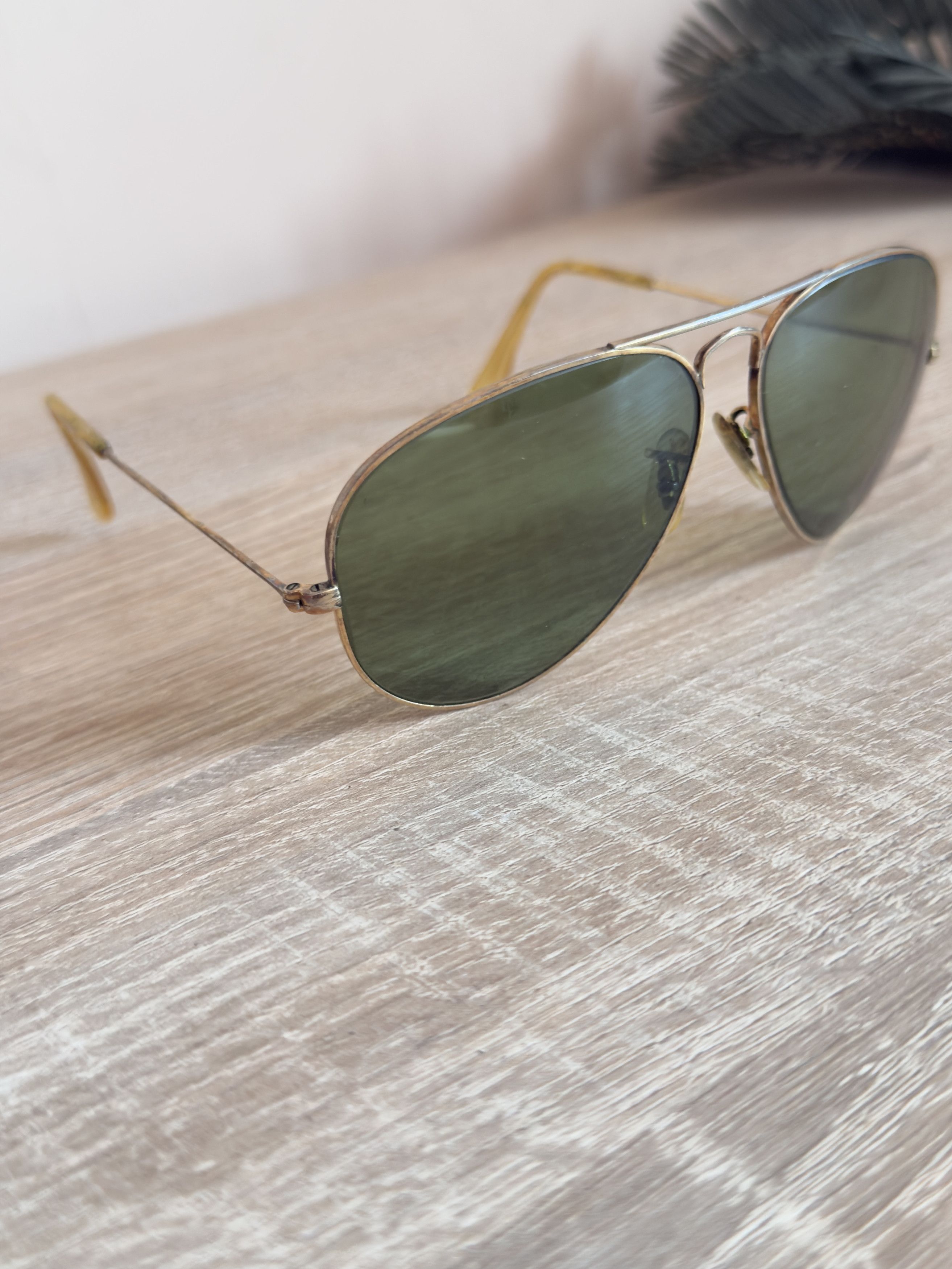 RayBan Aviator Rayban Bausch & Lomb Aviator Sunglasses Gold USA BL Size 26 - 3 Thumbnail