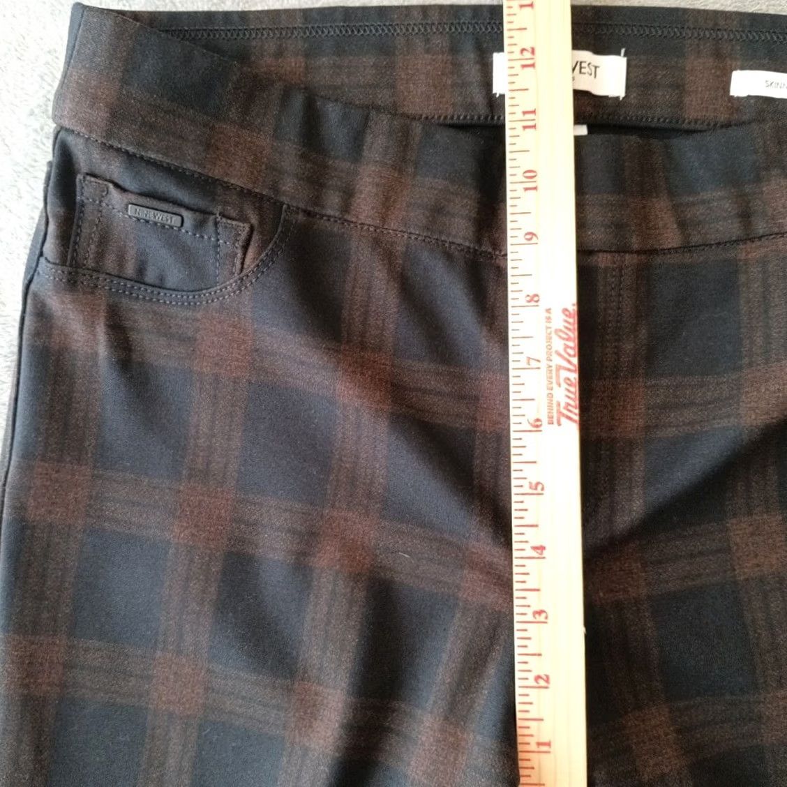 Nine West Nine West Pants Womens Large Black Plaid Skinny Pull On Stretch Ankle 28in Inseam Tour Regular Wholewear Style Elastic Waist Gender Womens Size 36" / US 14 / IT 50 - 4 Thumbnail