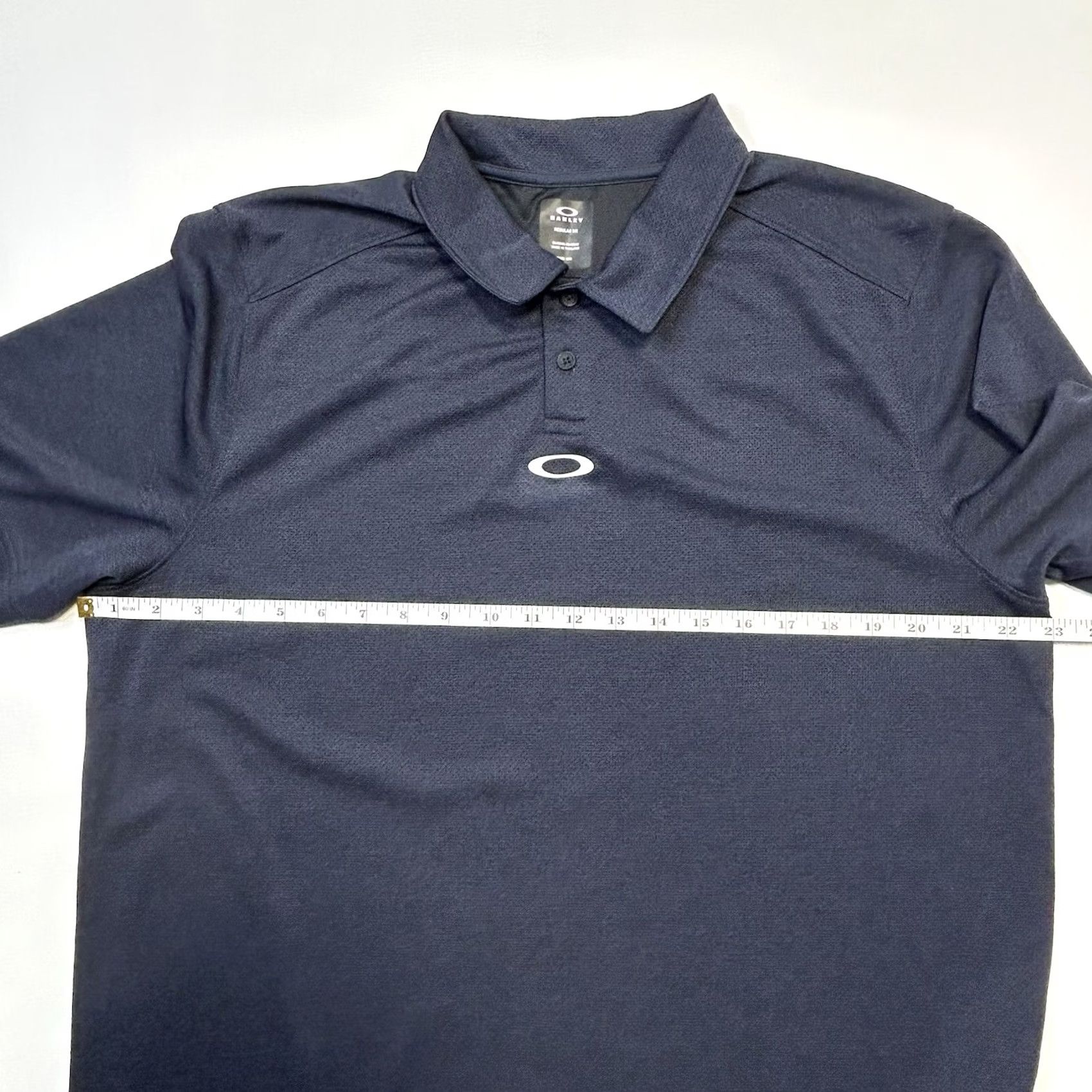 Oakley VINTAGE Oakley Aero Ellipse Polo Shirt Mens XL Navy Blue Center Logo and Spellout Size US XL / EU 56 / 4 - 7 Thumbnail