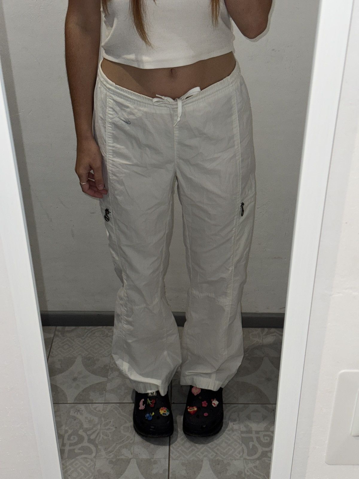 Nike VINTAGE NIKE MINI SWOOSH 2000s NYLON PANTS Size 27" / US 4 / IT 40 - 2 Thumbnail