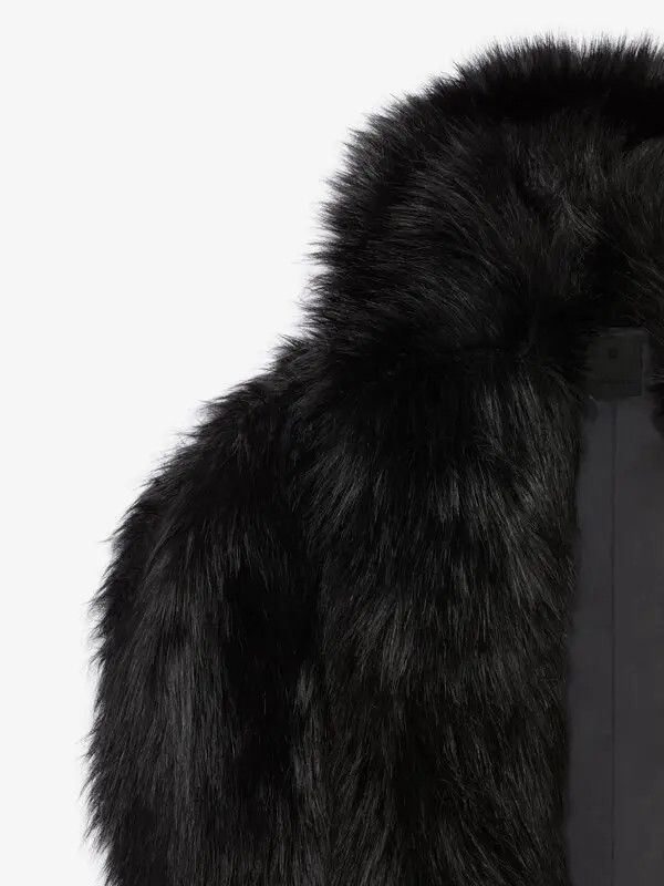 Givenchy o1w1db10326 Rounded Fax-Fur Coat in Black Size XXS / US 00 / IT 34 - 2 Thumbnail