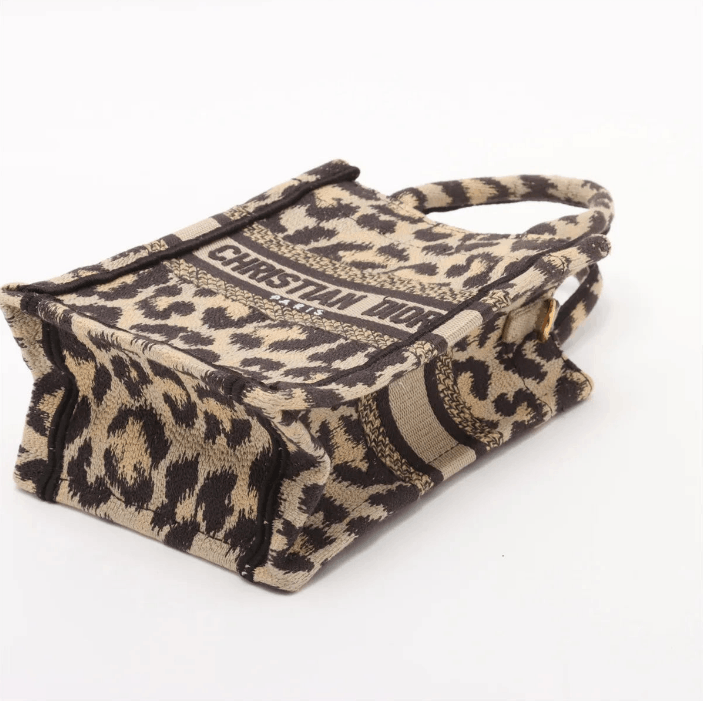 Dior Leopard Vertical Book Tote Canvas Two-Way Handbag Size ONE SIZE - 3 Thumbnail