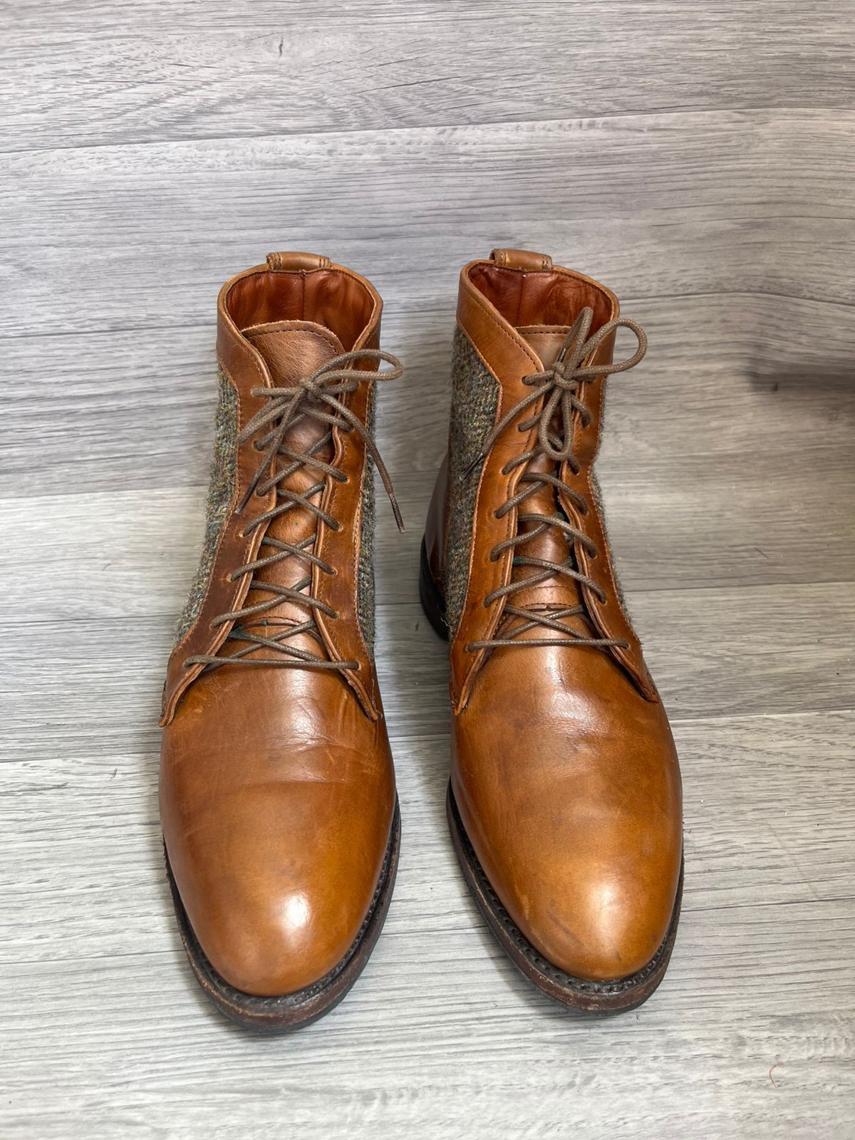Allen Edmonds Allen Edmonds Shaker Heights Brown/Tan Tweed Leather Boots Size US 8.5 / EU 41-42 - 2 Thumbnail