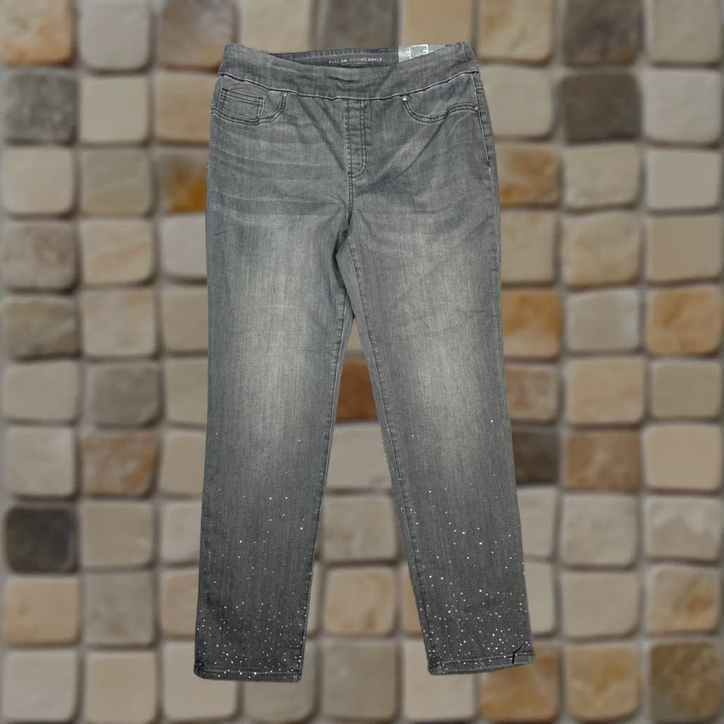 Vintage Chicos Jeans Jeggings Blue Denim Mid Rise 32x26 Purple Stones Scatter Stones Womens 8 Comfortable Stretch Pocket 5-Pocket Size 30" / US 8 / IT 44 - 1 Thumbnail