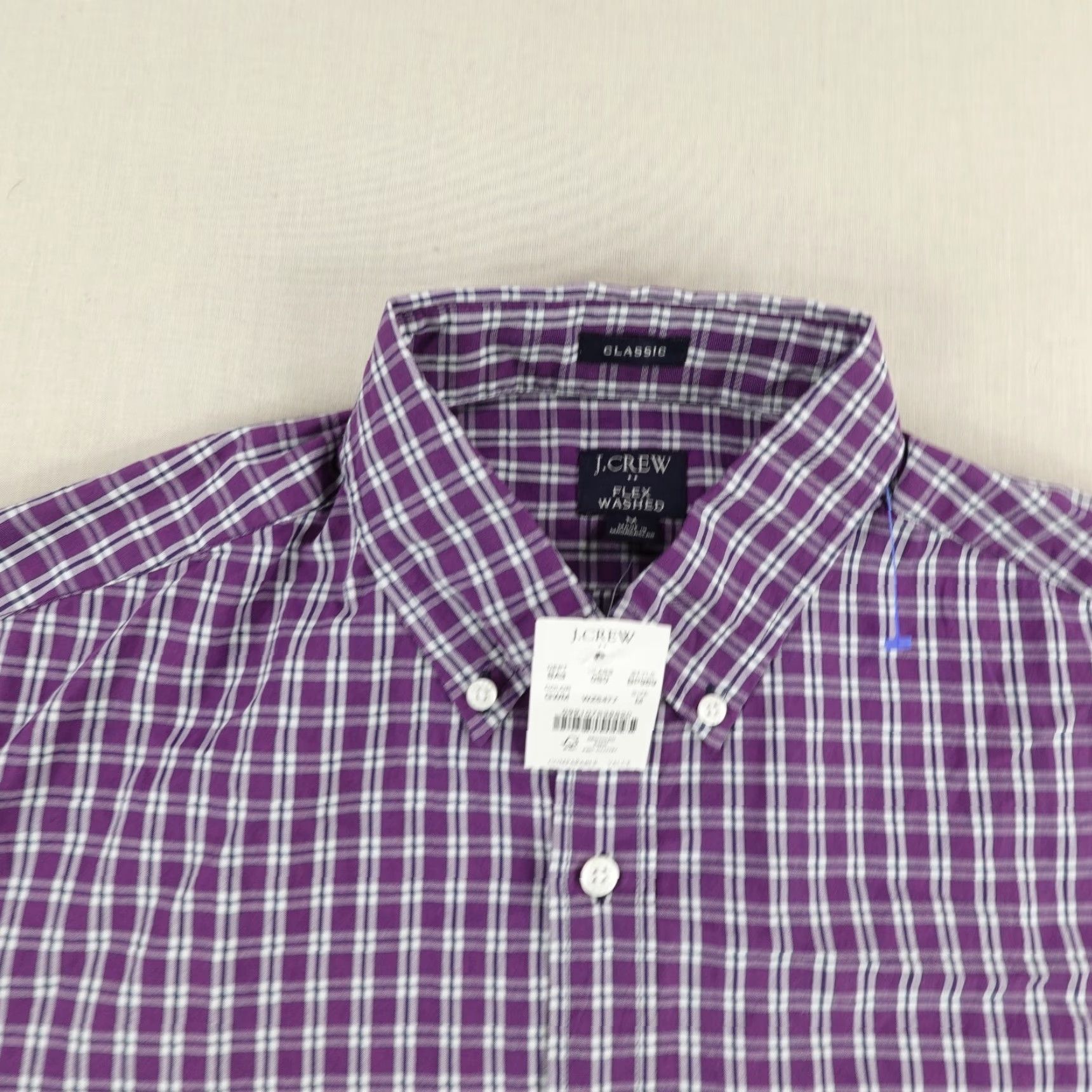 J.Crew VINTAGE J.CREW Men's Shirt Adult Medium Long Sleeve Cotton Plaid Button-Up Classic Purple Size US M / EU 48-50 / 2 - 2 Thumbnail