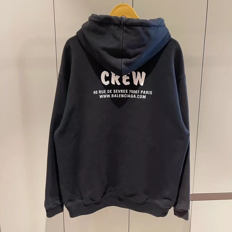Balenciaga Balenciaga Black crew Little Logo Hoodie 2501-Nextarrow Size US M / EU 48-50 / 2 - 1 Thumbnail