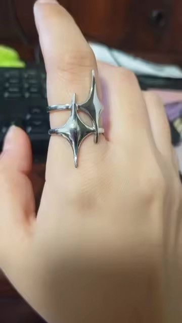 Other Y2K Cross Star Open Rings Size ONE SIZE - 3 Thumbnail