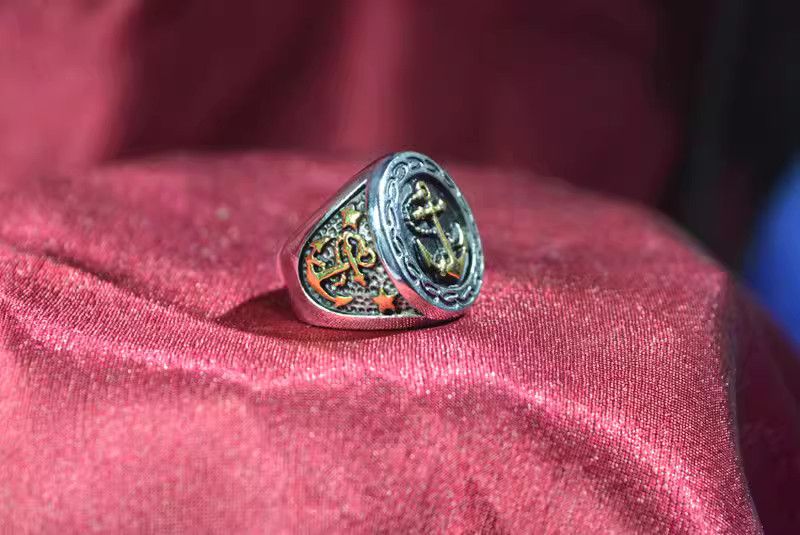 Jewelry Sailor Dark Jewelry Rings Open Size Chrome Ring (Size 7-13) Size ONE SIZE - 3 Thumbnail