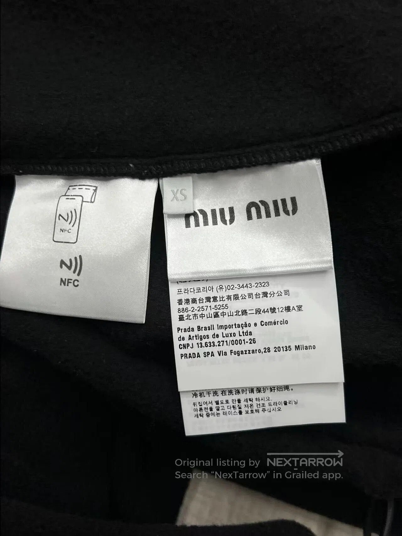 Miu Miu Miumiu Black Fleece Logo Sweatshirt. Size XS / US 0-2 / IT 36-38 - 4 Thumbnail